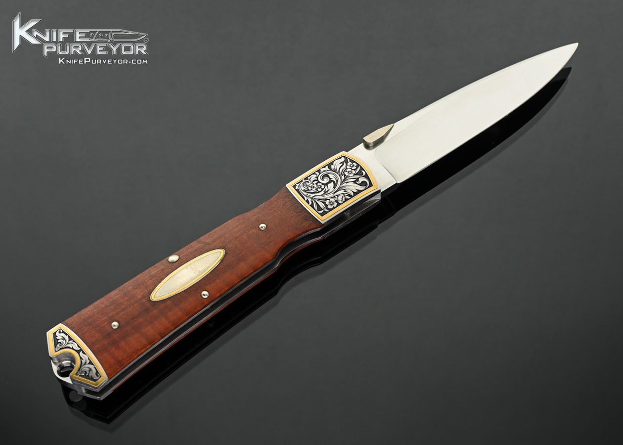 Durvyn Howard Custom Knife Pink Ivory Lockback with 24Kt Gold Inlays Engraved by Lynton McKenzie - Image 3