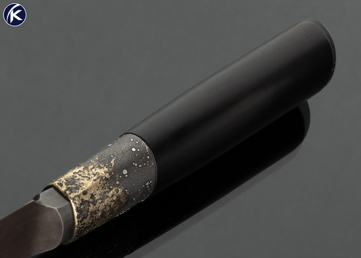Erik-McCright-ABS-M.S.-Custom-Knife-Mediterranean-Dirk-with-African-Blackwood-and-Reticulated-18Kt-Gold-and-Silver-
