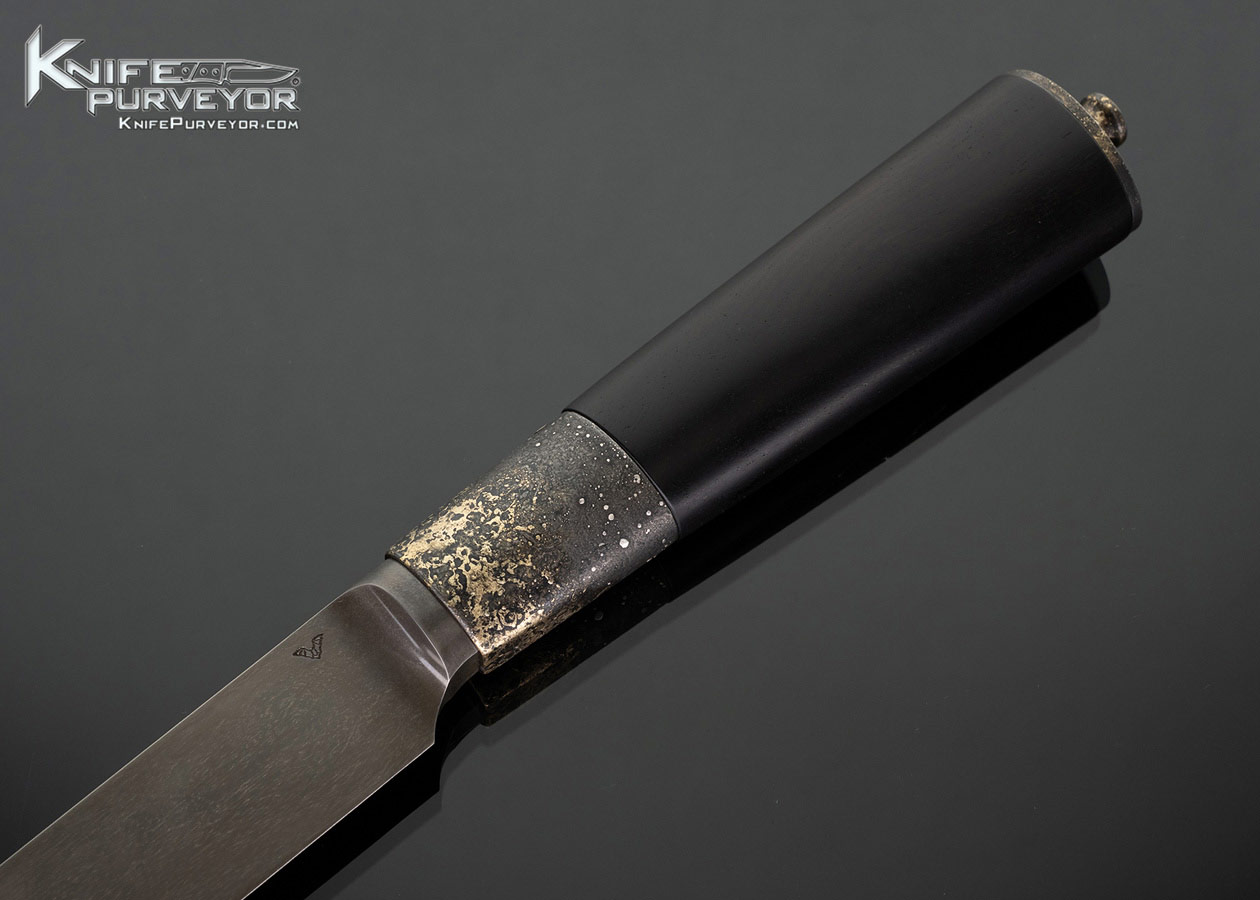 Erik-McCright-ABS-M.S.-Custom-Knife-Mediterranean-Dirk-with-African-Blackwood-and-Reticulated-18Kt-Gold-and-Silver-