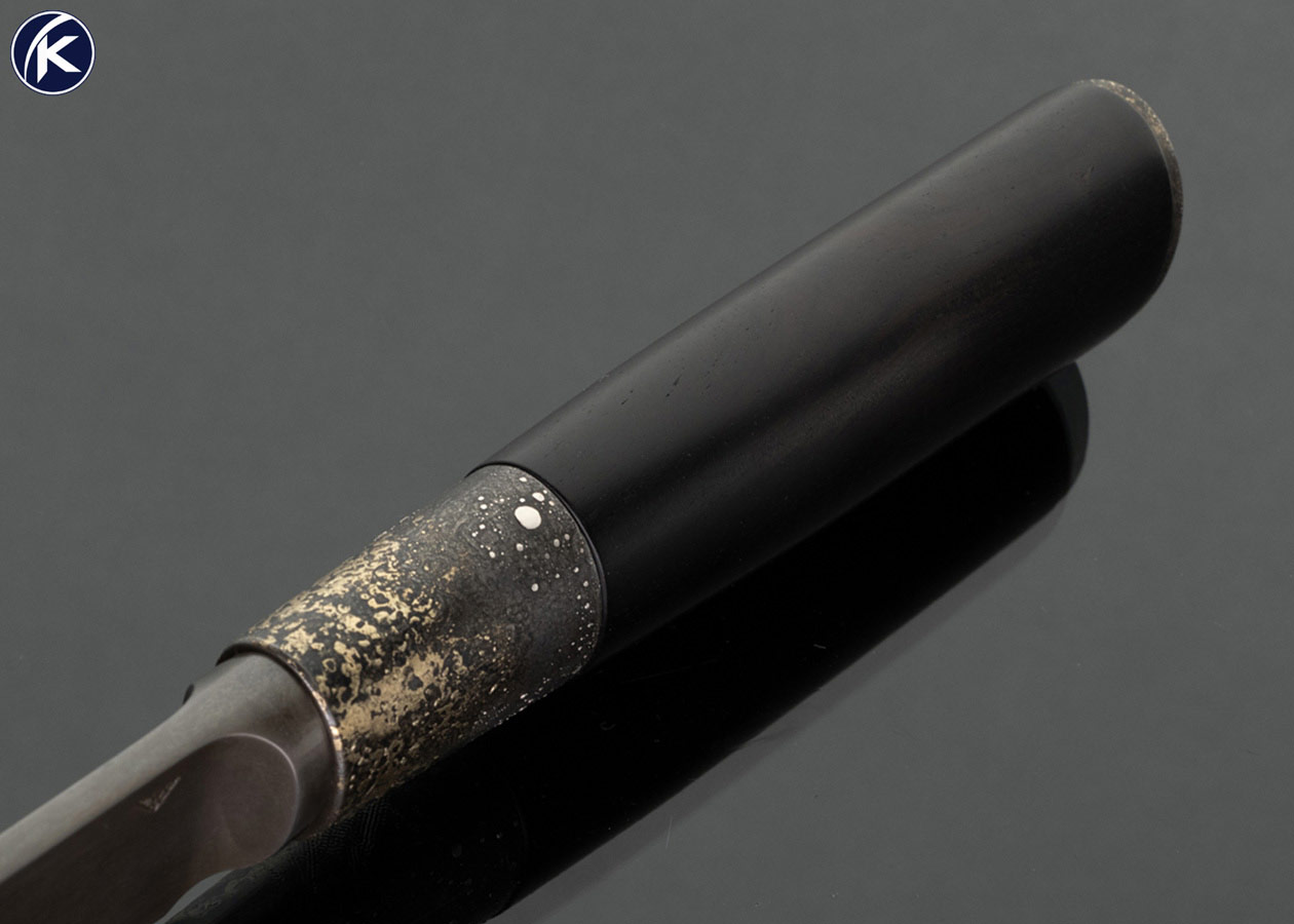 Erik-McCright-ABS-M.S.-Custom-Knife-Mediterranean-Dirk-with-African-Blackwood-and-Reticulated-18Kt-Gold-and-Silver-