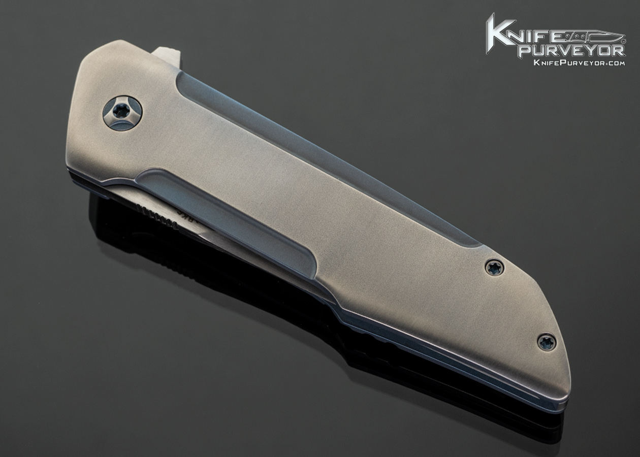 John Barker Custom Knife Hachidori Anodized Titanium Framelock Flipper - Image 2