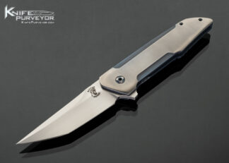 John Barker Custom Knife Hachidori Anodized Titanium Framelock Flipper 18176