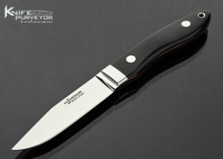 S.R. Johnson Custom Knife "Lamb Utility" Black G10 Scales with Fine Red Liners