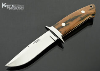 S.R.-Johnson-Custom-Knife-Mammoth-Chute-Knife-with-Leather-Sheath-