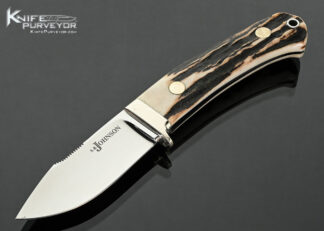 S.R. Johnson Custom Knife Stag Skinner