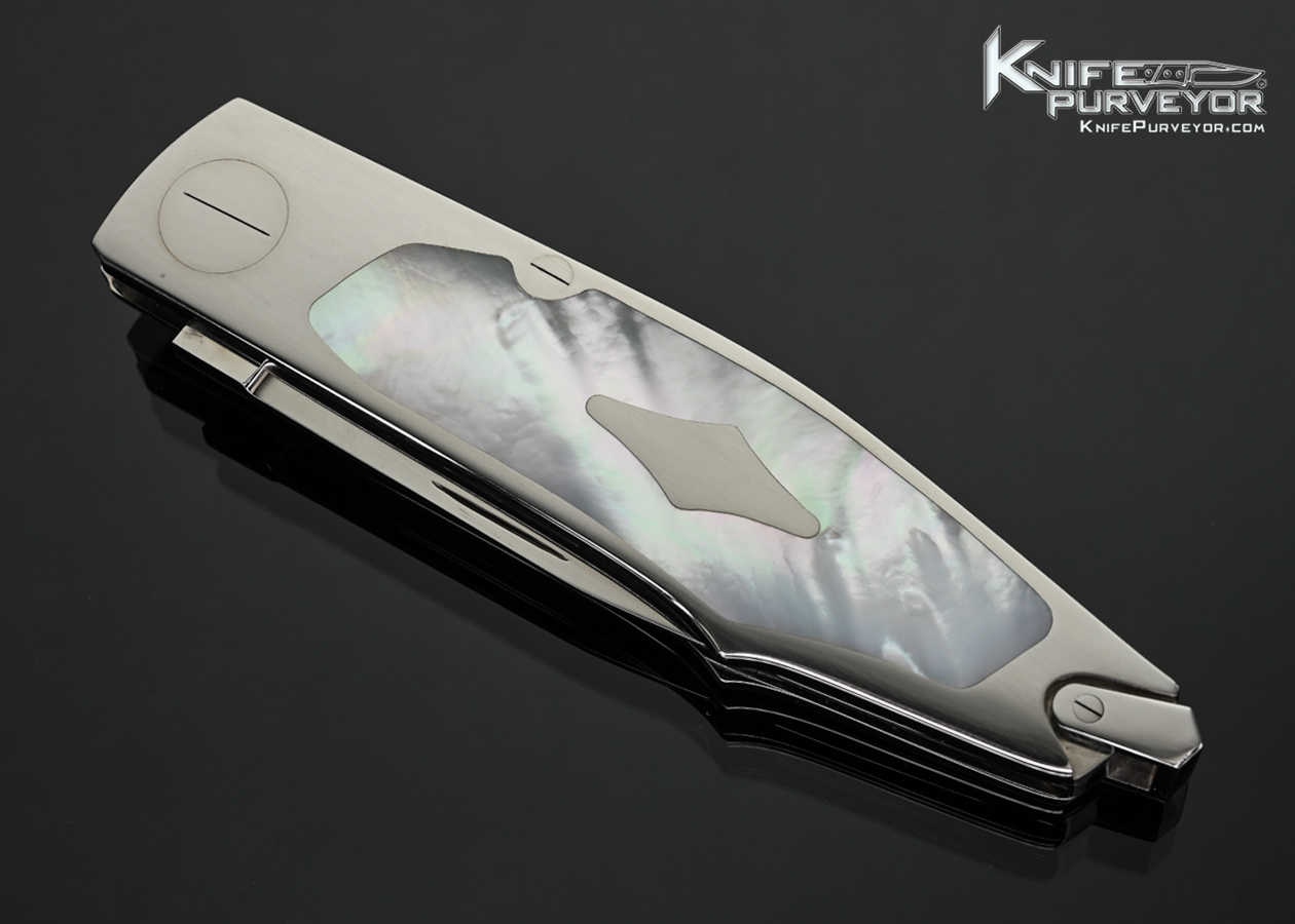 Salvatore Puddu Custom Knife Mother of Pearl Shell Interframe Lockback Prototype - Image 2