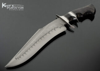 Sam-Lurquin-ABS-M.S.-Custom-Knife-Clay-Tempered-Carbon-Steel-with-Curly-Oak-Sub-Hilt-Tsavo-Fighter-