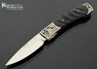 Scott-Sawby-Custom-Knife-Kudu-Horn-“Swift”-Self-Lock-Engraved-by-Marian-Sawby-