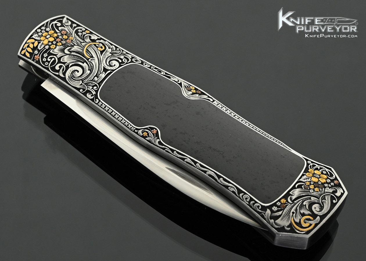 Steve-Hoel-Custom-Knife-Edwards-Black-Jade-Coke-Bottle-Lockback-Folder-Engraved-by-C.J.-Cai-