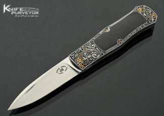 Steve-Hoel-Custom-Knife-Edwards-Black-Jade-Coke-Bottle-Lockback-Folder-Engraved-by-C.J.-Cai-