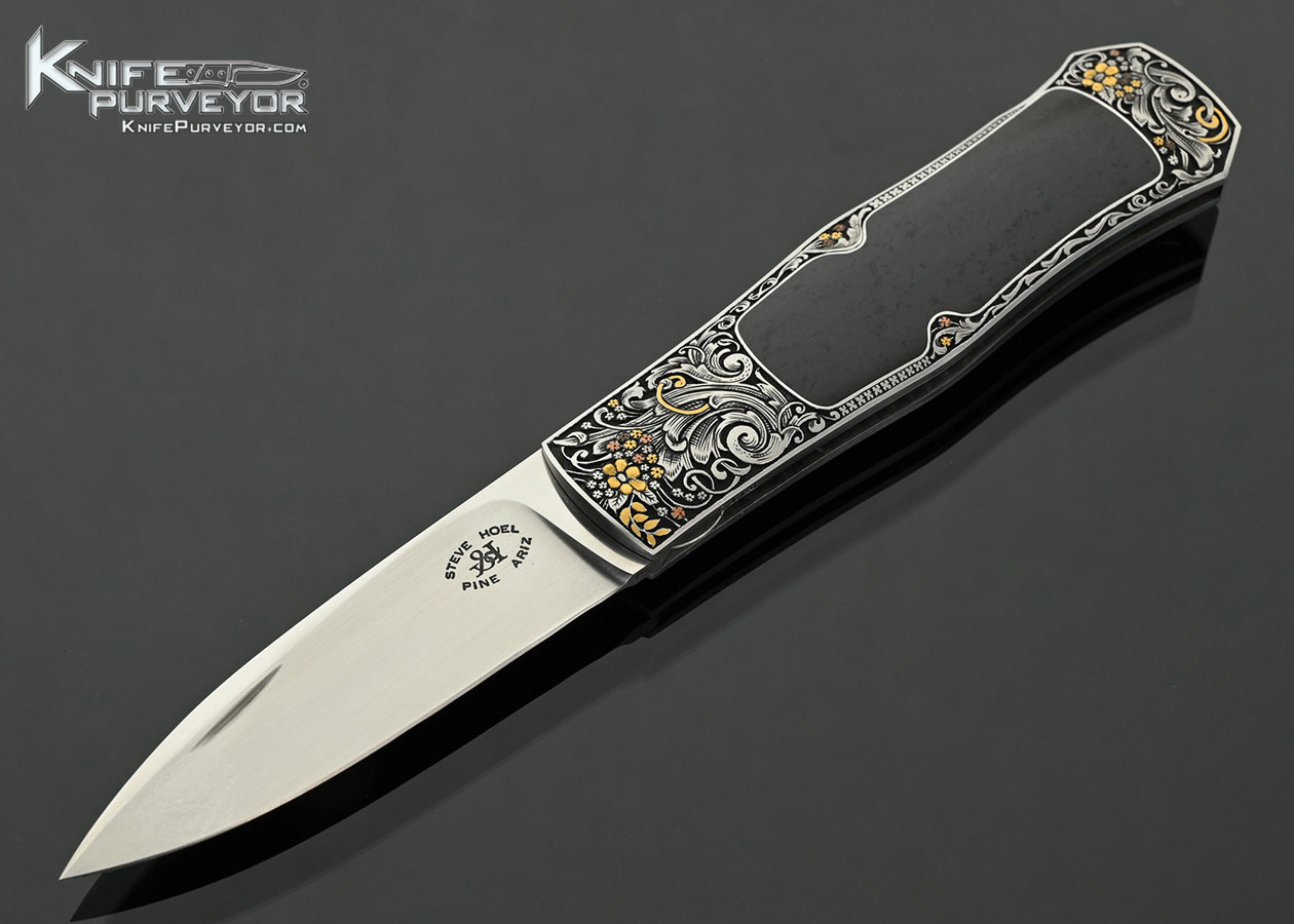 Steve-Hoel-Custom-Knife-Edwards-Black-Jade-Coke-Bottle-Lockback-Folder-Engraved-by-C.J.-Cai-