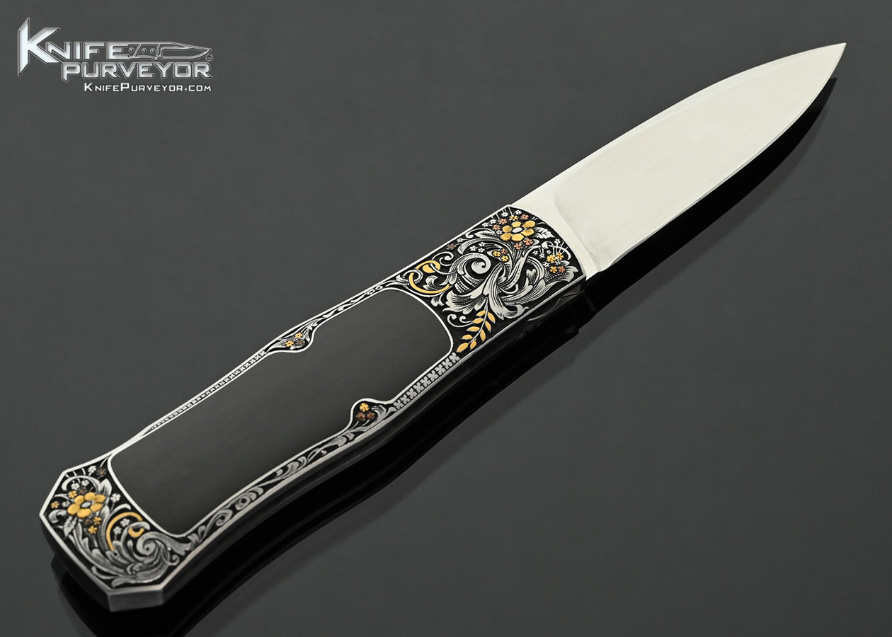 Steve-Hoel-Custom-Knife-Edwards-Black-Jade-Coke-Bottle-Lockback-Folder-Engraved-by-C.J.-Cai-