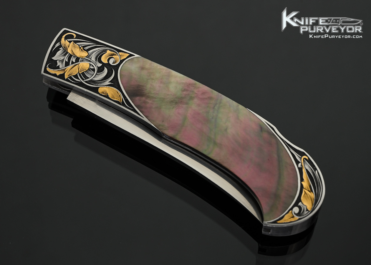 Tim Herman Custom Knives Sole Authorship Engraved Black Lip Interframe Lockback - Image 2