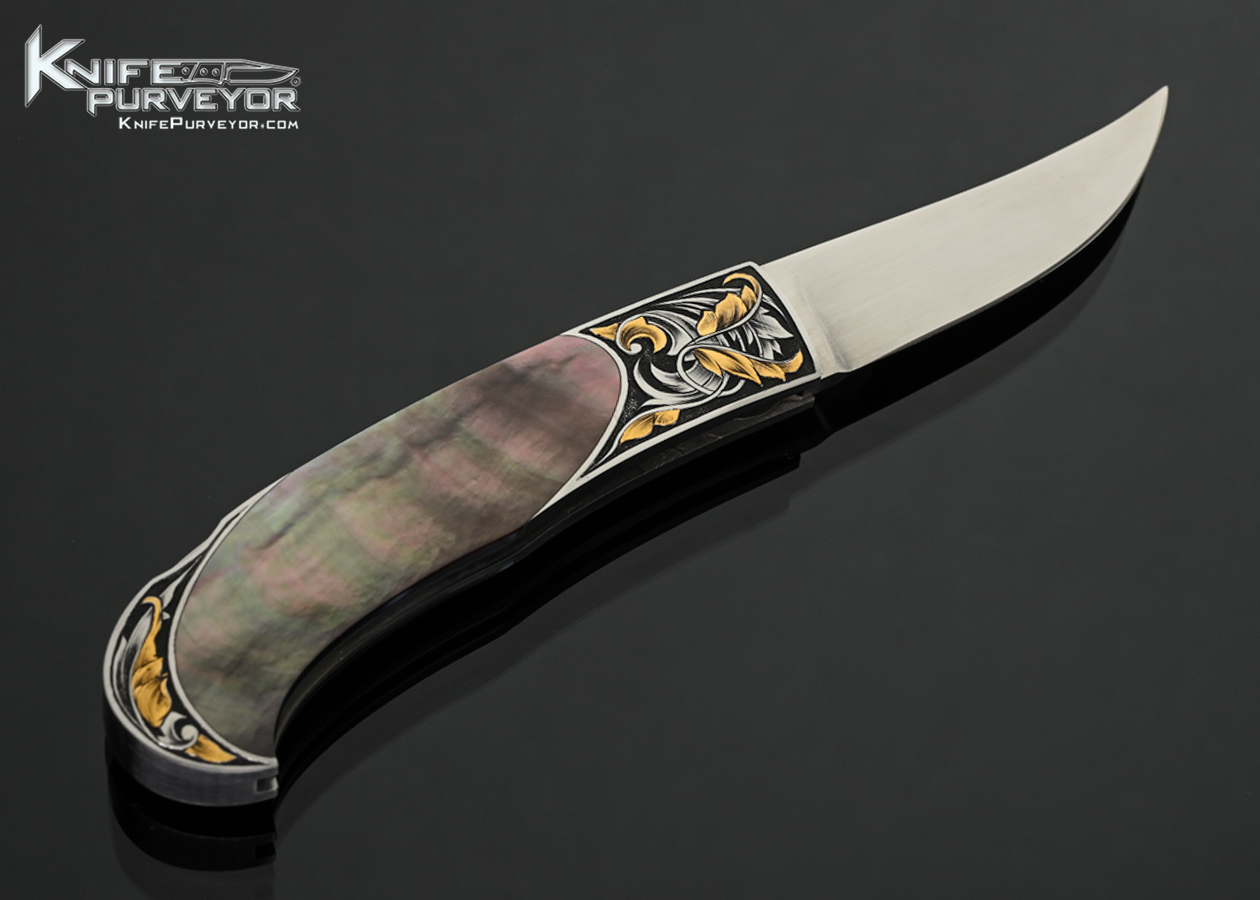 Tim Herman Custom Knives Sole Authorship Engraved Black Lip Interframe Lockback - Image 3