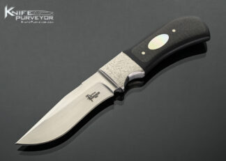 Todd Begg Custom Knife Black G10 and Carbon Fiber with Mother of Pearl Escutcheon Fixed Blade 18439