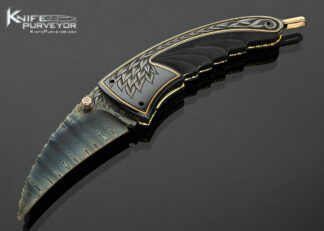 Van-Barnett-Custom-Knife-“Raven”-Sole-Authorship-Engraved-
