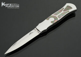 Warren-Osborne-Custom-Knife-Black-Lip-Pearl-Multi-Interframe-Dagger-Lockback-#001-