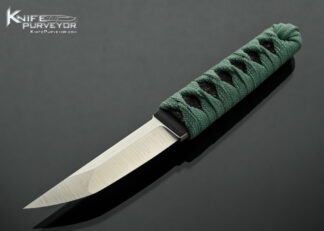 Chris Adelhardt (Pariah Knives) Custom Knife “Ego-Slayer” with Teal Cord Wrap over Black Stingray 18533