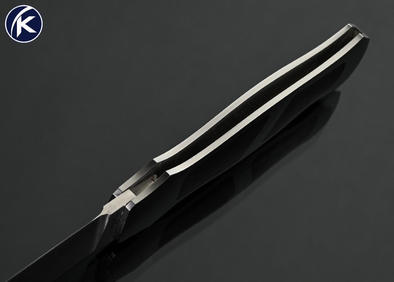Jack Busfield Custom Knife Black Lip Tahitian Pearl Double Interframe Lockback Dagger - Image 5