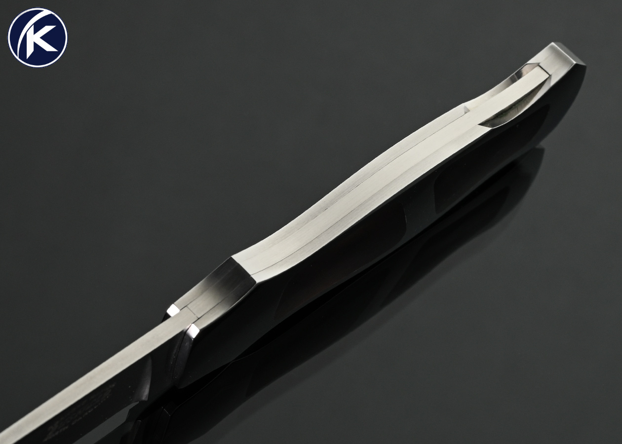 Jack Busfield Custom Knife Black Lip Tahitian Pearl Double Interframe Lockback Dagger - Image 4