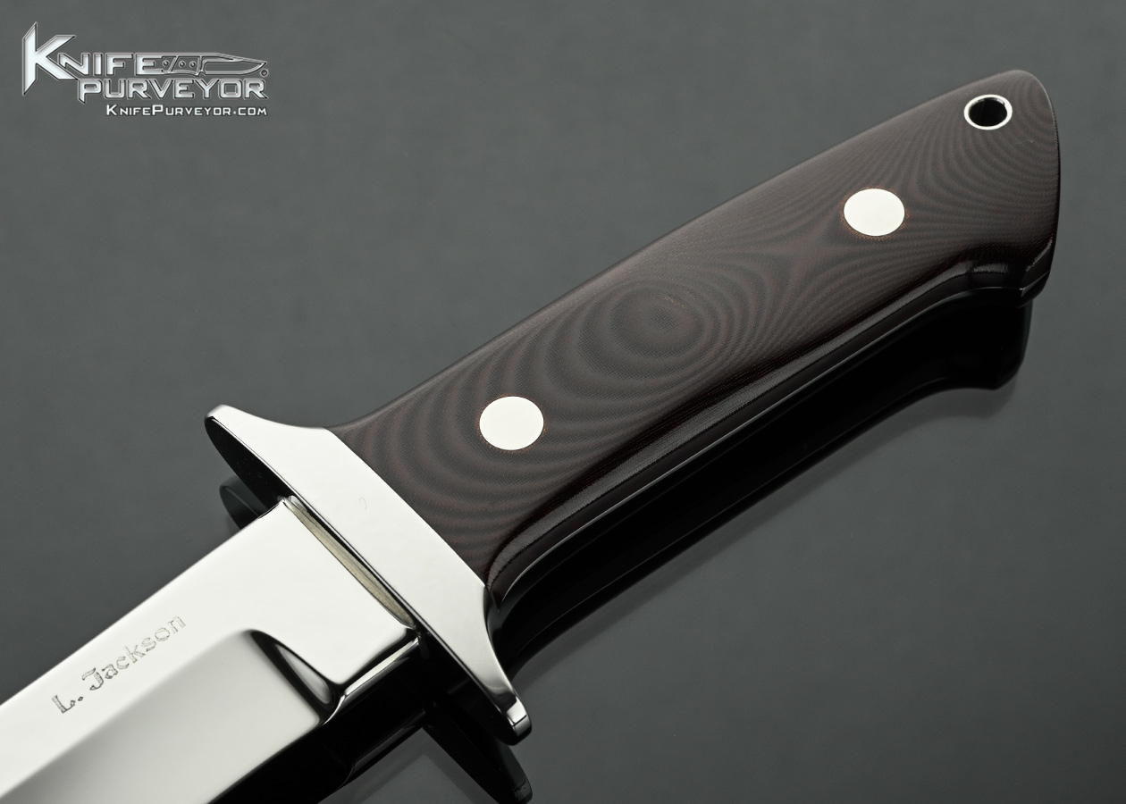 Laramie Jackson Custom Knife Maroon Micarta Chute Knife - Image 2