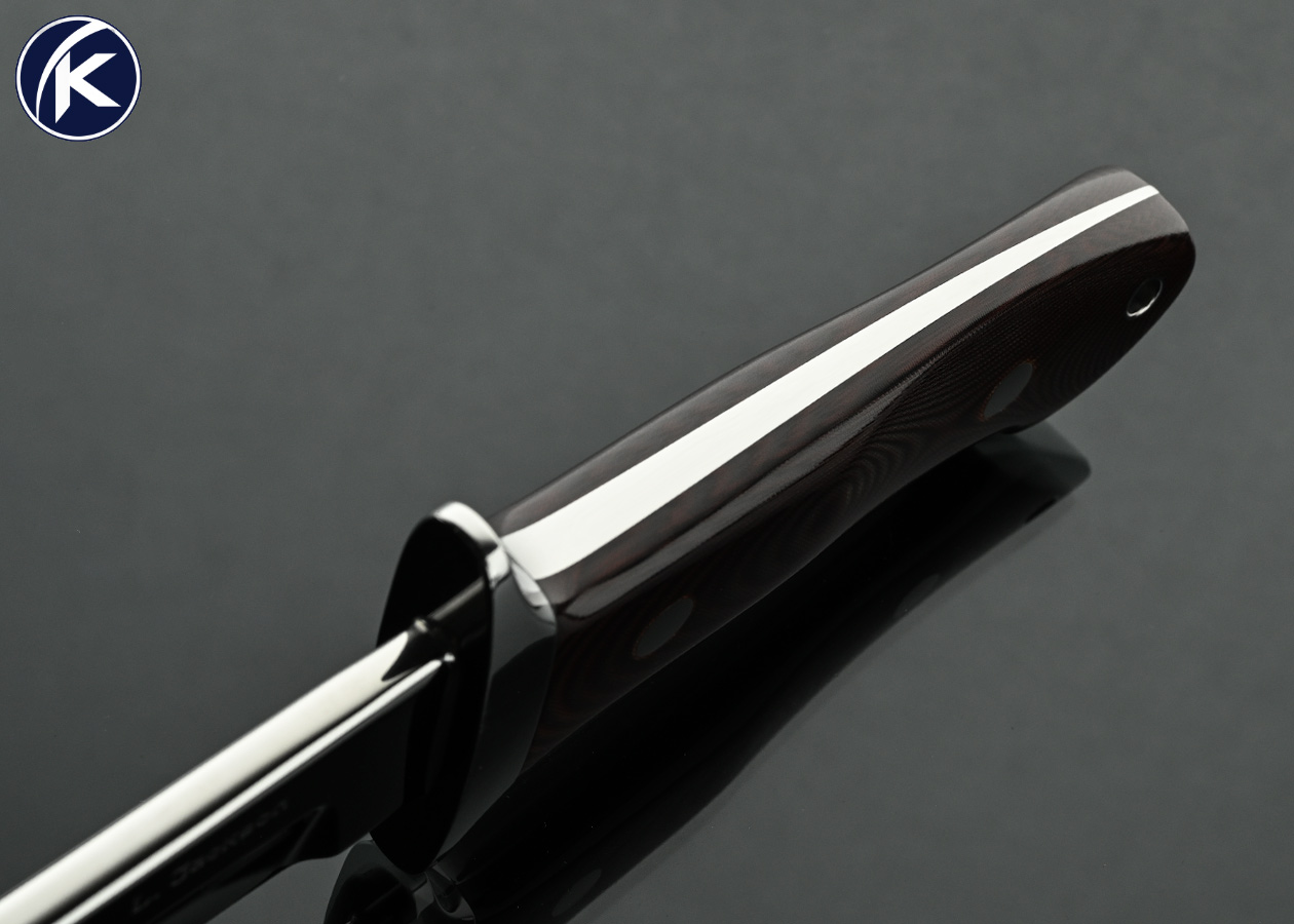 Laramie Jackson Custom Knife Maroon Micarta Chute Knife - Image 4