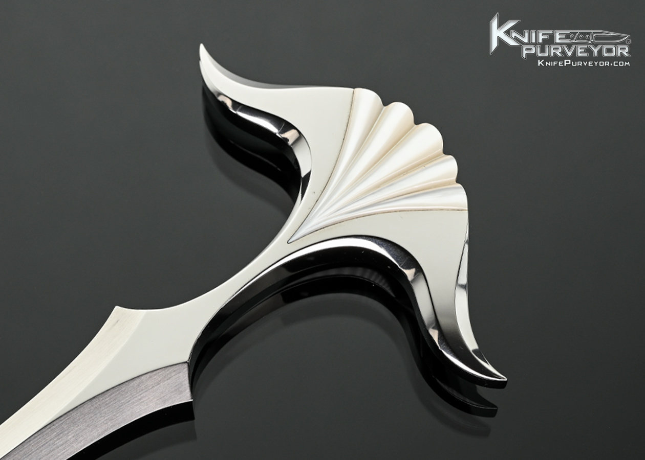 Wolfgang Loerchner Custom Knife Small Fluted Mother of Pearl Push Dagger - Image 2