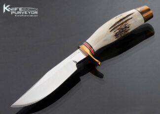 Corbet Sigman Custom Knife Stag and Brass Hunting Knife 16829
