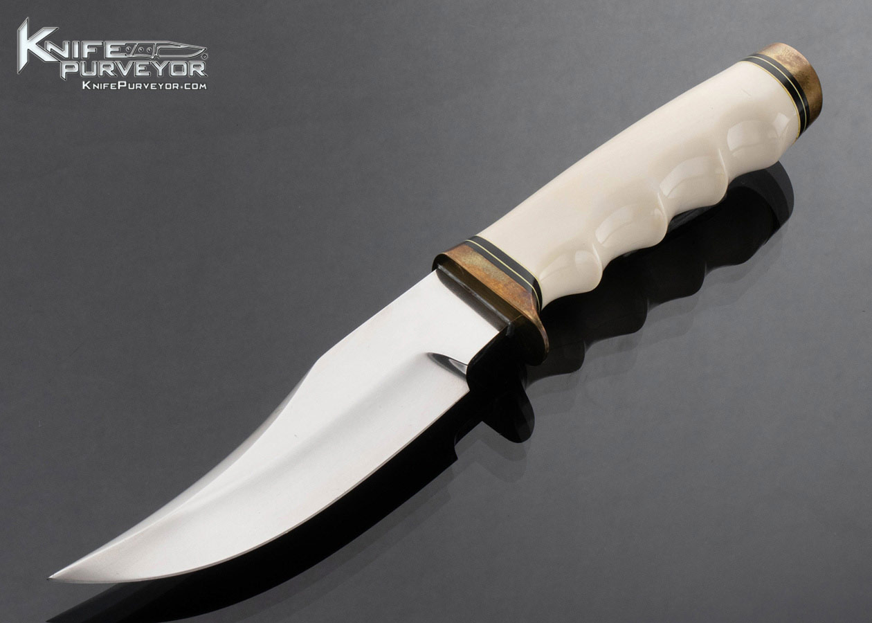 Jim Mustin Cajun Knives Custom Knife Mammoth and Brass “Swamper” Skinning Knife 16831