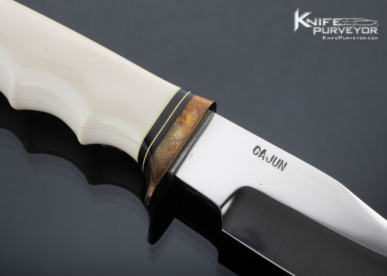 Jim Mustin Cajun Knives Custom Knife Mammoth and Brass “Swamper” Skinning Knife 16831