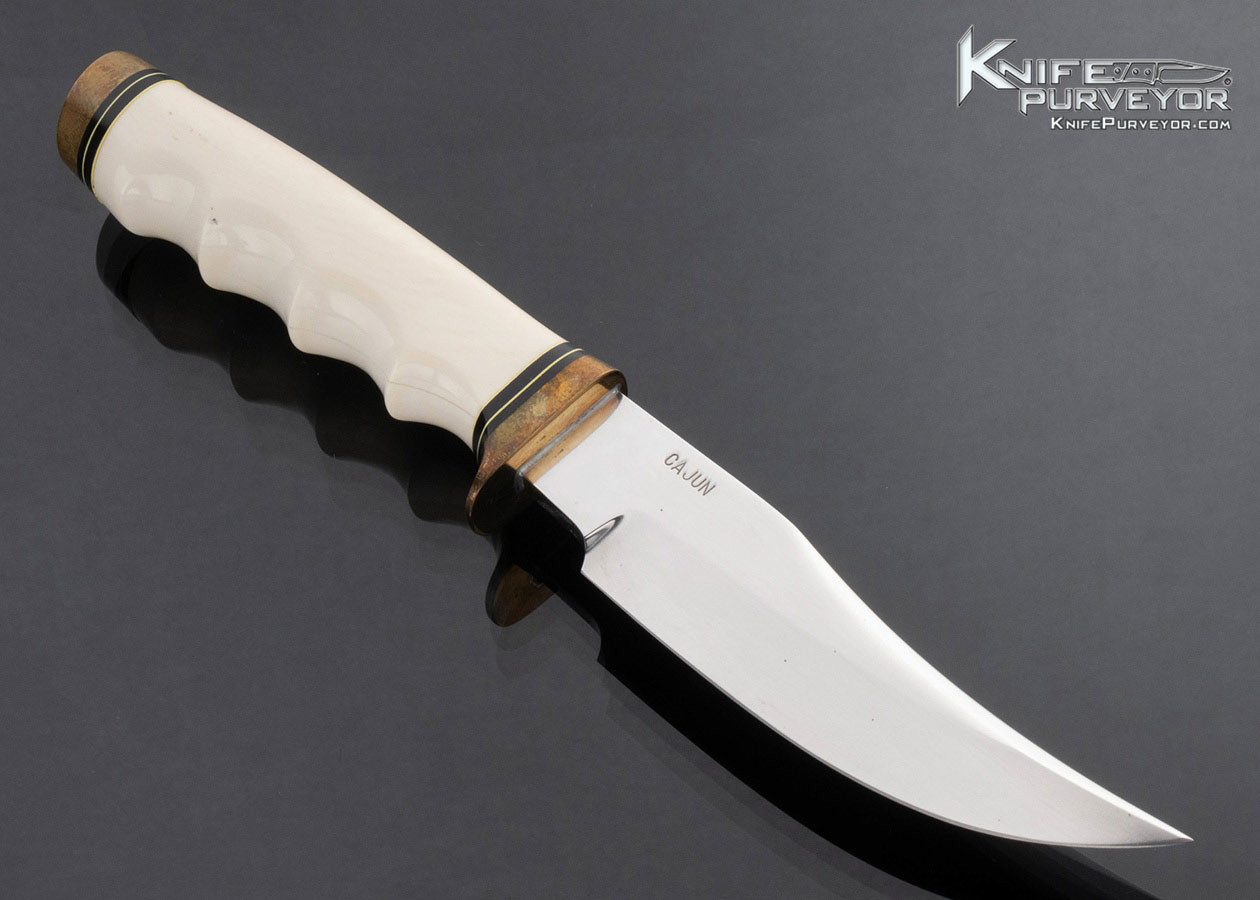 Jim Mustin Cajun Knives Custom Knife Mammoth and Brass “Swamper” Skinning Knife - Image 3
