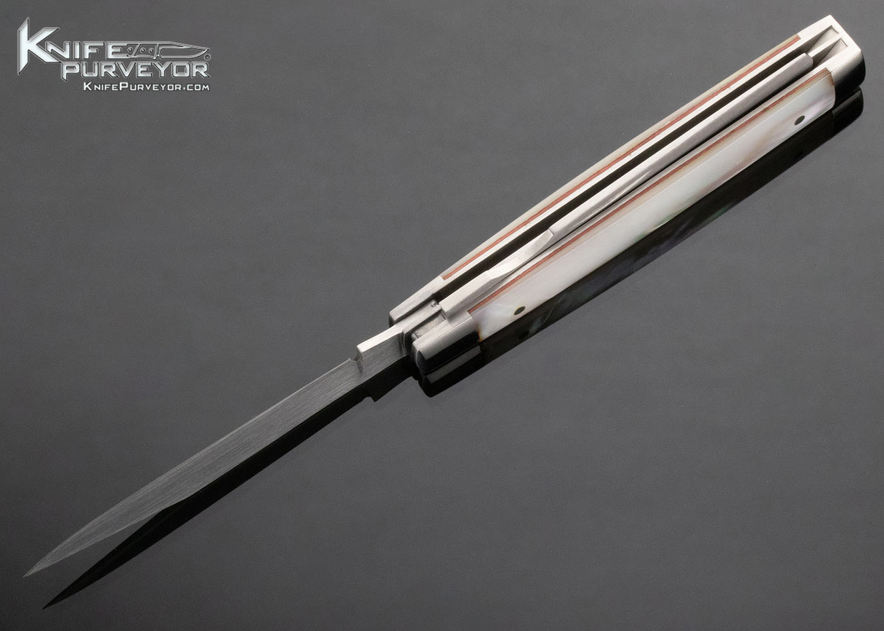 Tim Britton Custom Knife 2 Blade Dr's Knife With Mother of Pearl Slip Joint - Image 8