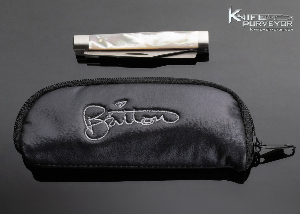 Tim Britton Custom Knife 2 Blade Dr's Knife With Mother of Pearl Slip Joint - Image 5