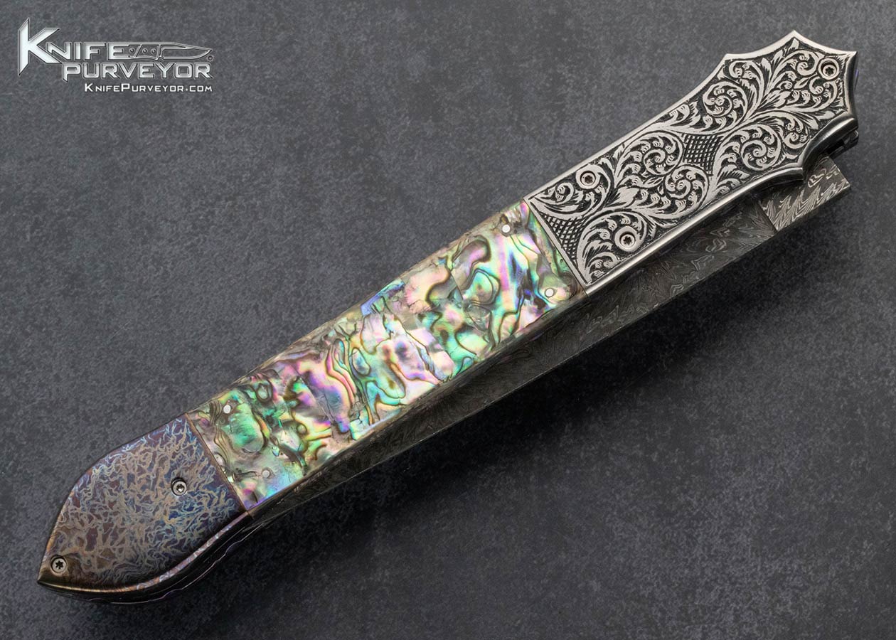 Afaaq Custom Knife Mosaic Damascus and Abalone Picklock Automatic - Image 4