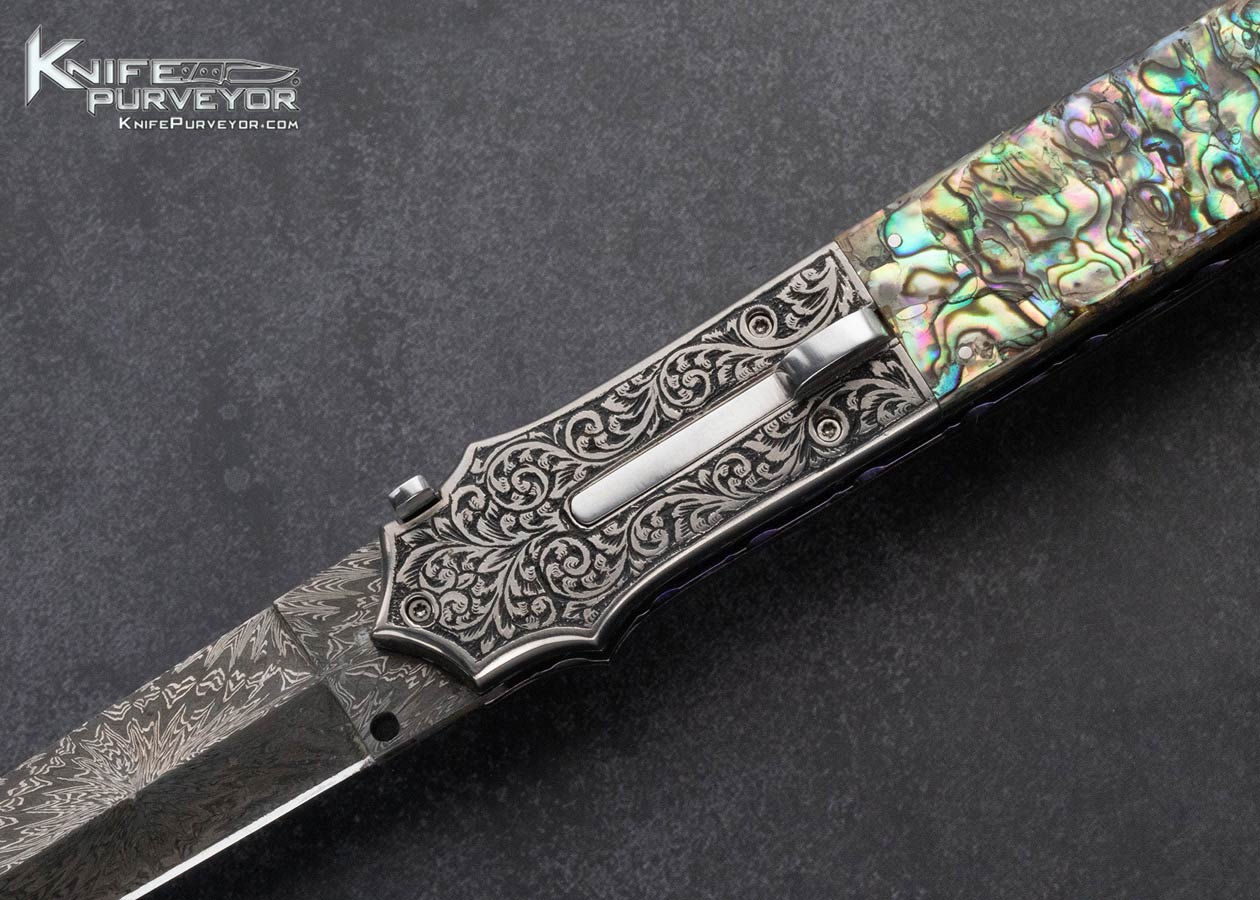 Afaaq Custom Knife Mosaic Damascus and Abalone Picklock Automatic - Image 2