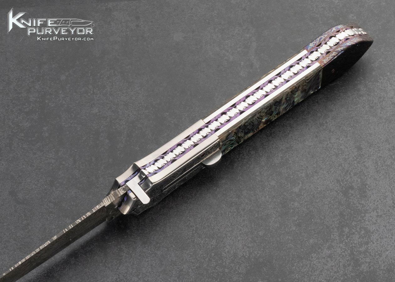 Afaaq Custom Knife Mosaic Damascus and Abalone Picklock Automatic - Image 5