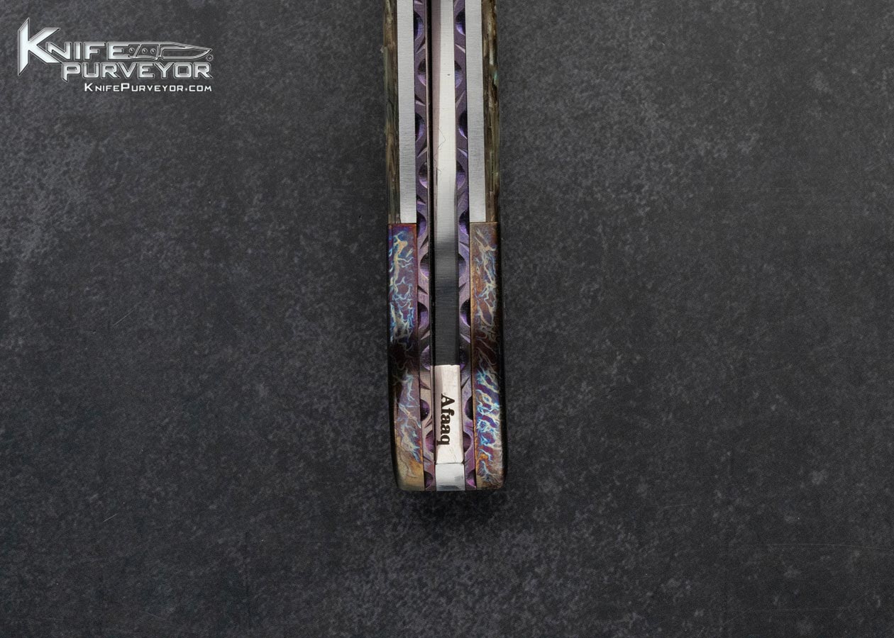 Afaaq Custom Knife Mosaic Damascus and Abalone Picklock Automatic - Image 8