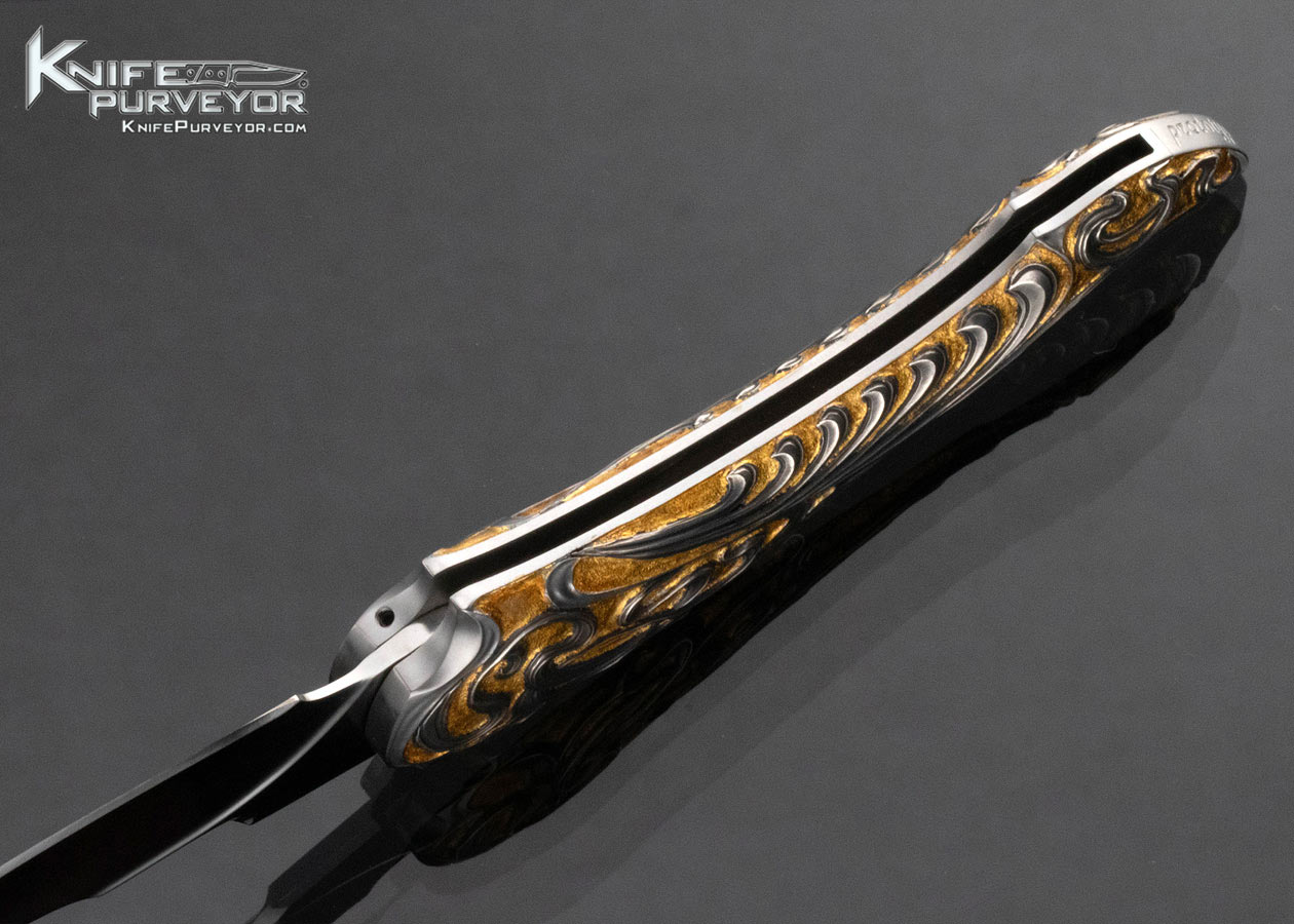 Alex Gev Custom Knife Sole Authorship Engraved Folder with 24Kt Gold Inlays - Image 6