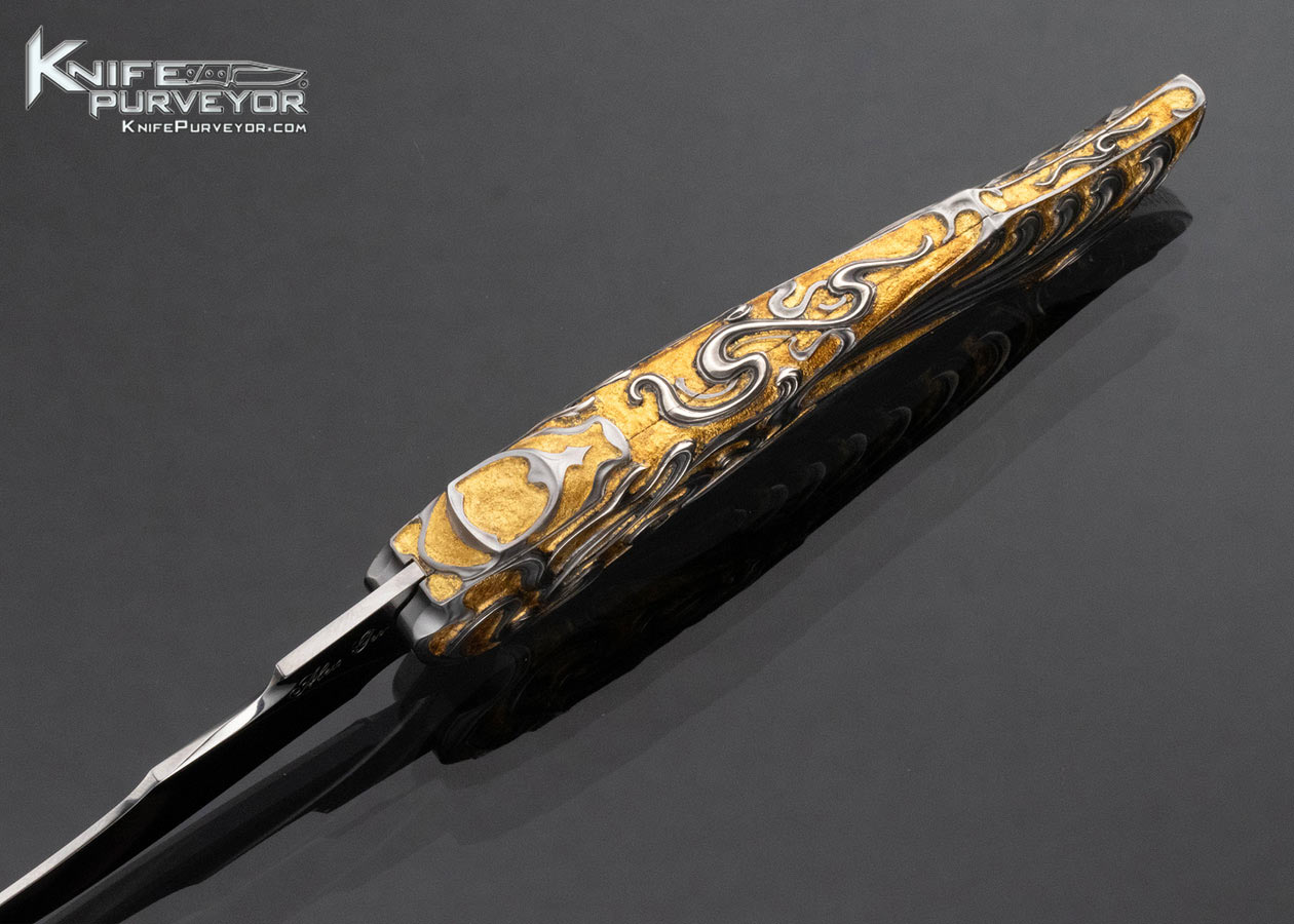 Alex Gev Custom Knife Sole Authorship Engraved Folder with 24Kt Gold Inlays - Image 5