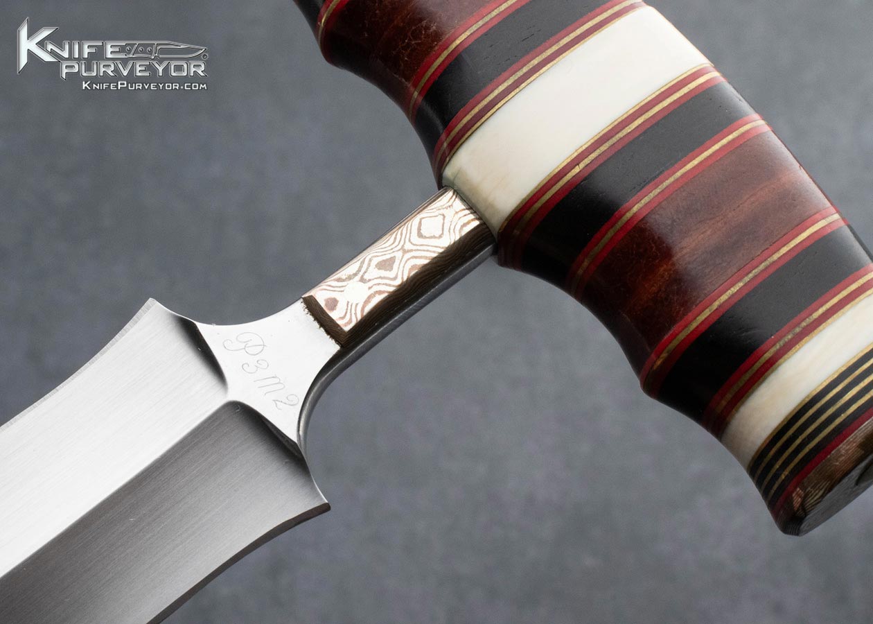 WD Pease Custom Knife Mammoth Leather Wrapped Mokume Push Dagger - Image 2