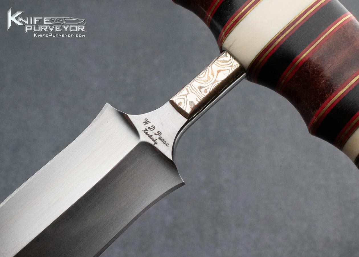 WD Pease Custom Knife Mammoth Leather Wrapped Mokume Push Dagger - Image 4