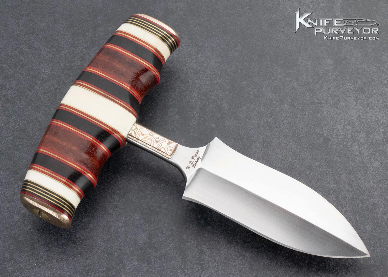 WD Pease Custom Knife Mammoth Leather Wrapped Mokume Push Dagger - Image 3