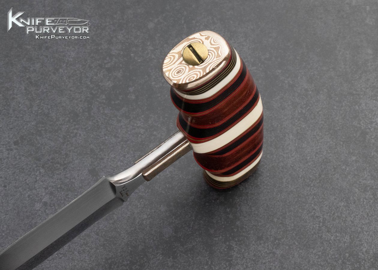 WD Pease Custom Knife Mammoth Leather Wrapped Mokume Push Dagger - Image 6