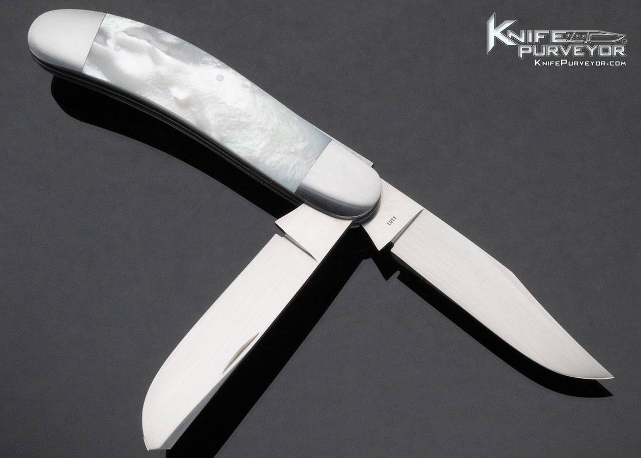 Eugene Shadley Custom Knife Two Blade Mother of Pearl Sowbelly Slipjoint - Image 3