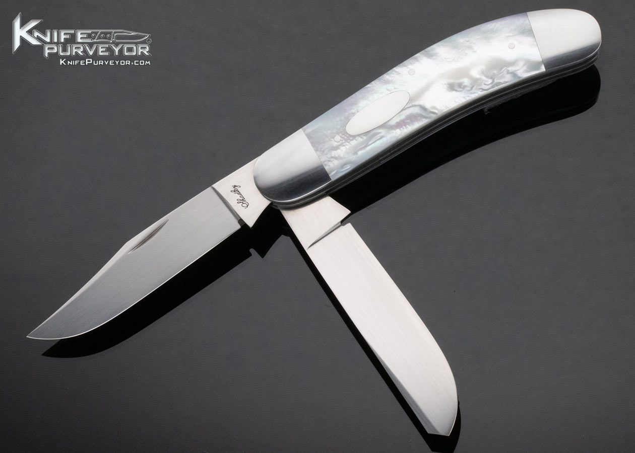 Eugene Shadley Custom Knife Two Blade Mother of Pearl Sowbelly Slipjoint 15209