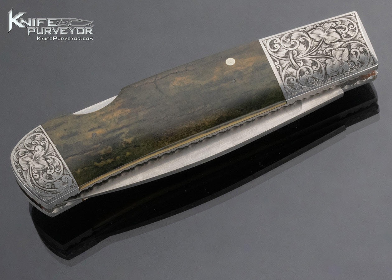 Frank Centofante Custom Knife Bob Loveless Design Chris Meyer Engraved Mammoth Lockback - Image 3