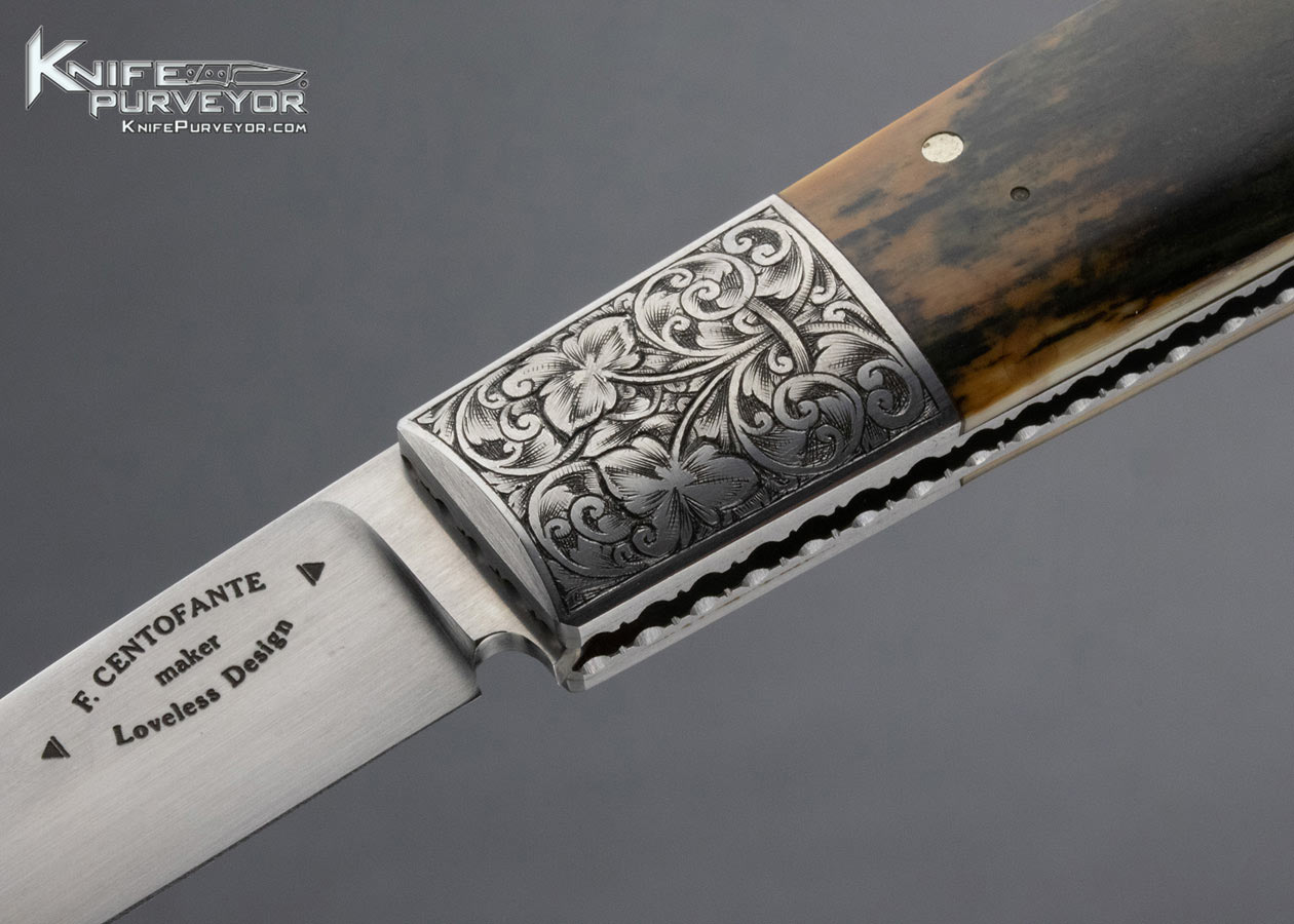 Frank Centofante Custom Knife Bob Loveless Design Chris Meyer Engraved Mammoth Lockback - Image 2
