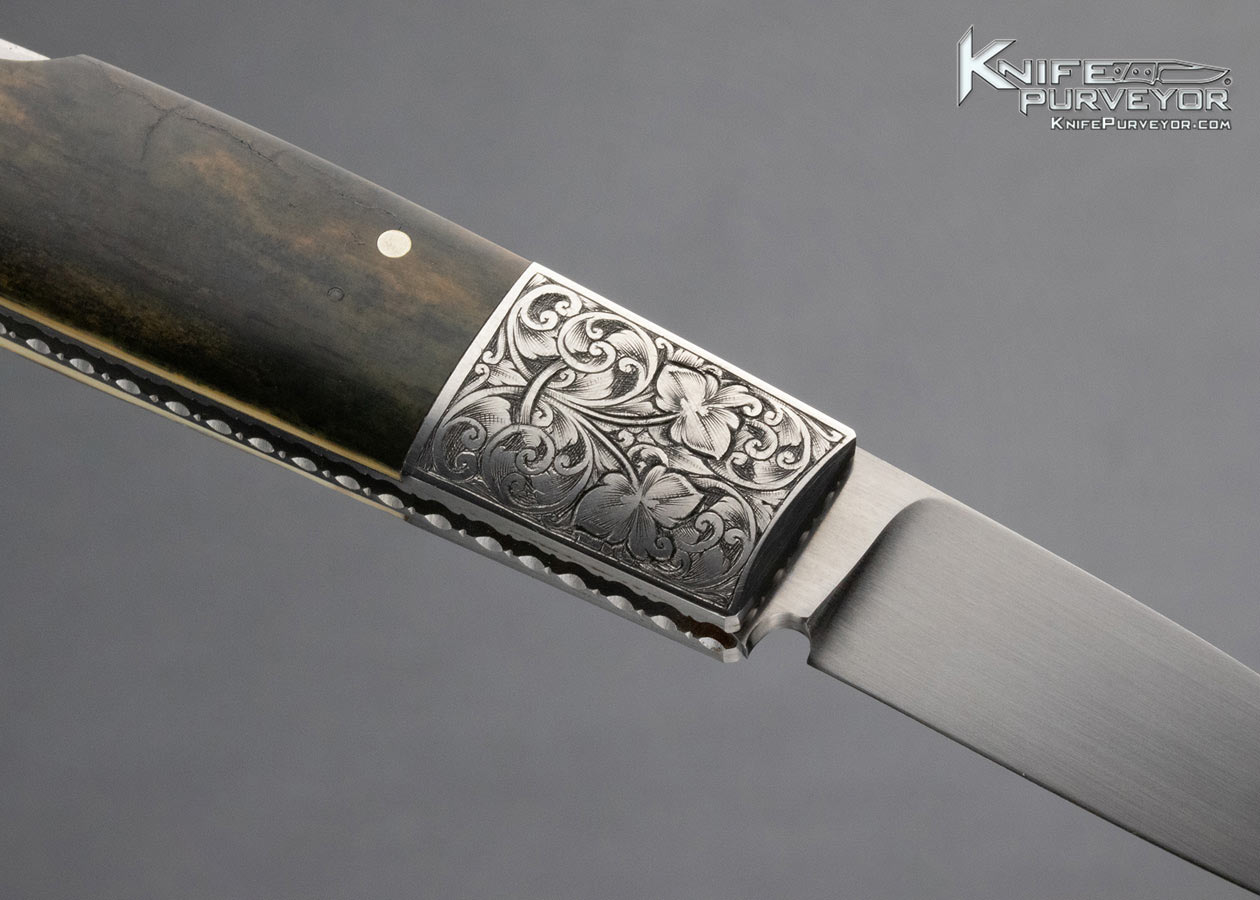 Frank Centofante Custom Knife Bob Loveless Design Chris Meyer Engraved Mammoth Lockback - Image 5