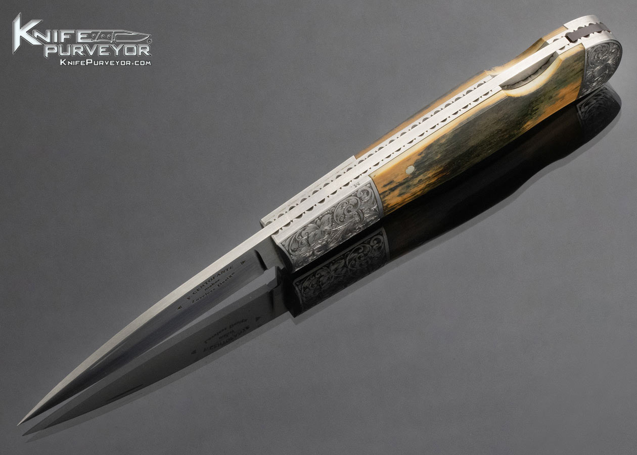 Frank Centofante Custom Knife Bob Loveless Design Chris Meyer Engraved Mammoth Lockback - Image 6