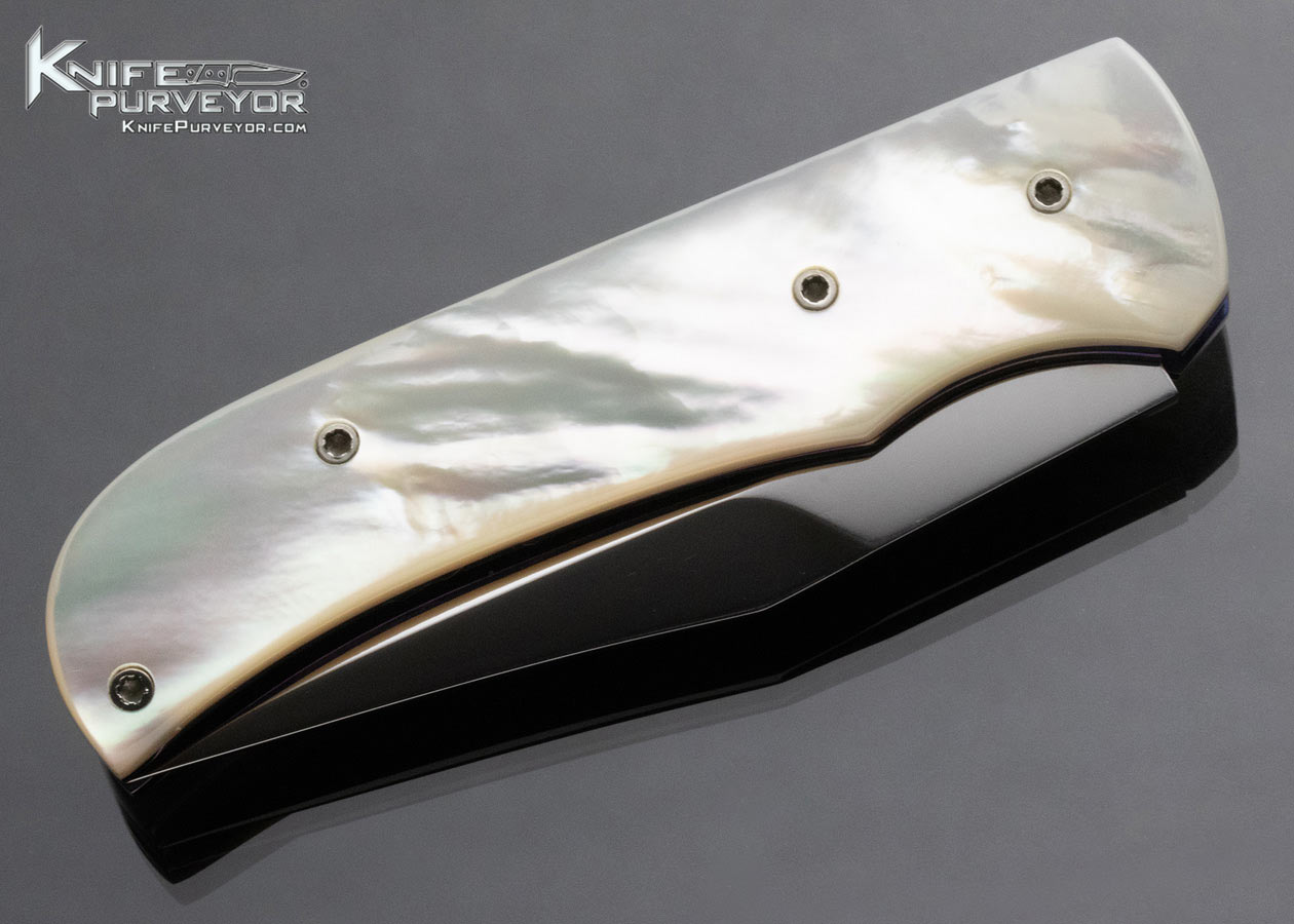 Rainy Vallotton Custom Knife Mother of Pearl Shell Double Action Automatic Linerlock - Image 5